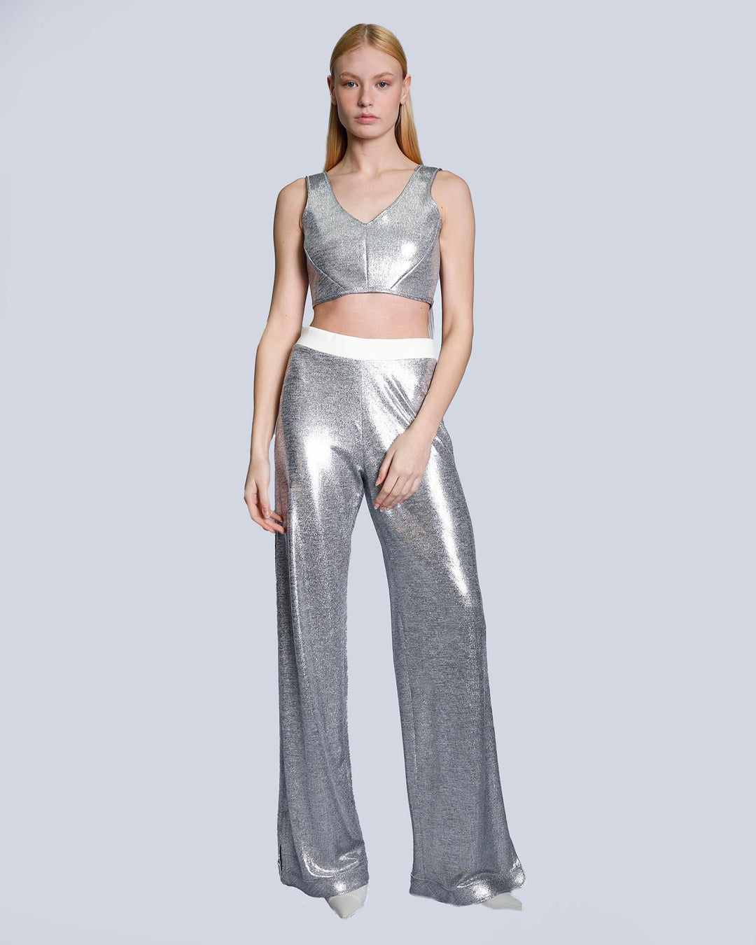 Maison Marie Saint Pierre | Top | JARED | Silver | Pants | JENDER | Silver | White