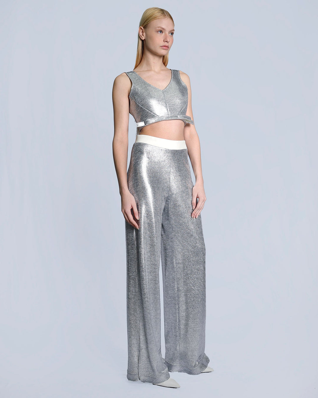 Maison Marie Saint Pierre | Top | JARED | Silver | Pants | JENDER | Silver | White