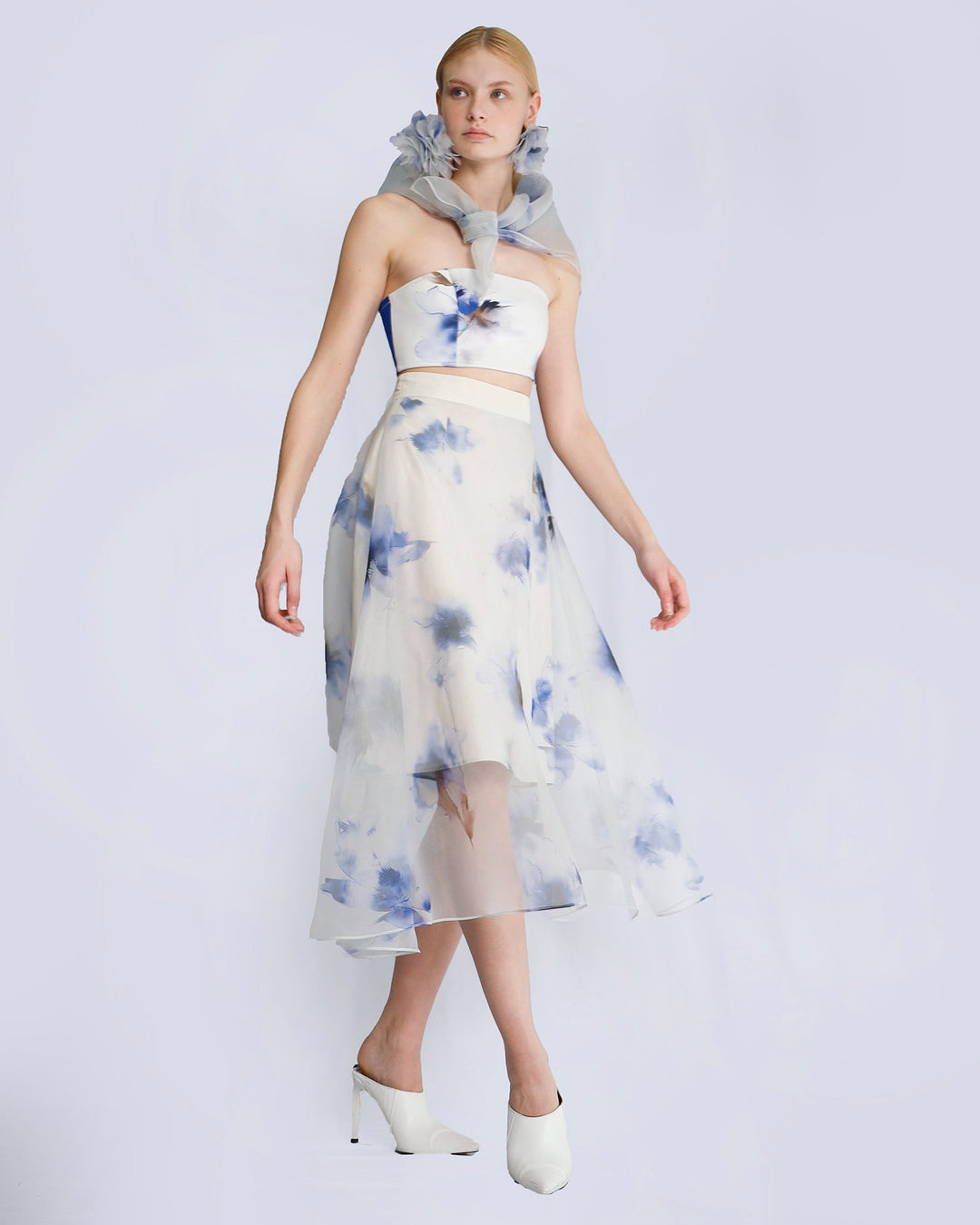 Maison Marie Saint Pierre | Skirt | JARINA | Aqua Lily Blue