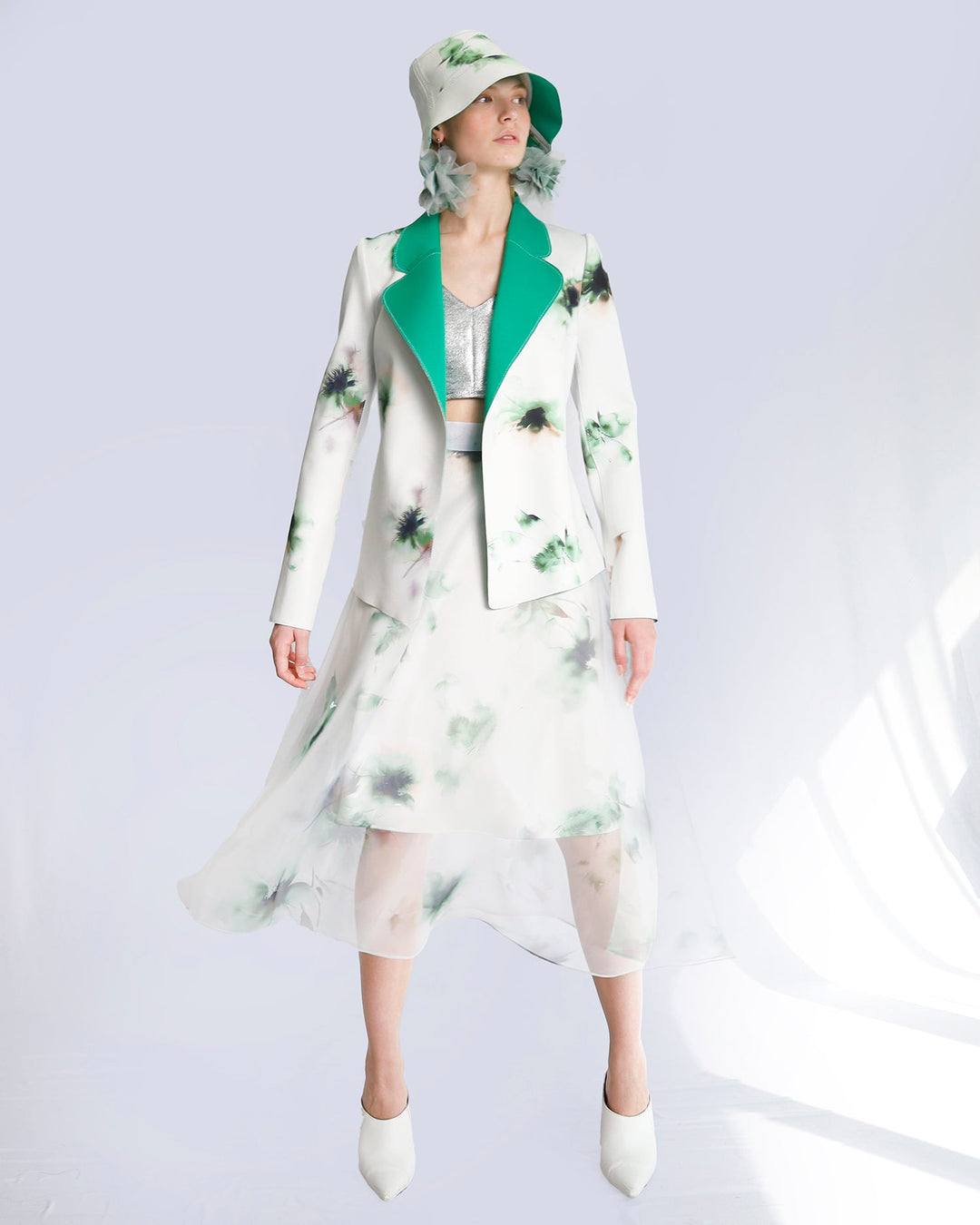 Maison Marie Saint Pierre | Skirt | JARINA | Aqua Lily Green | Jacket | JENNA2 | Aqua Lily Green | Jade