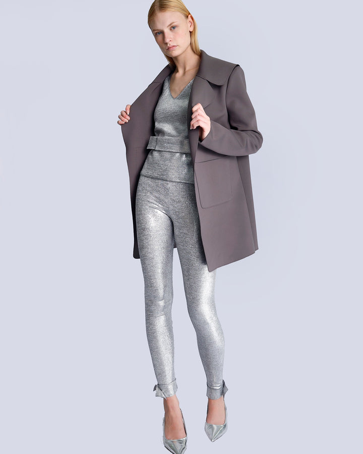 Maison Marie Saint Pierre | Top | JUANA | Silver | Leggings | JEZEBEL | Silver