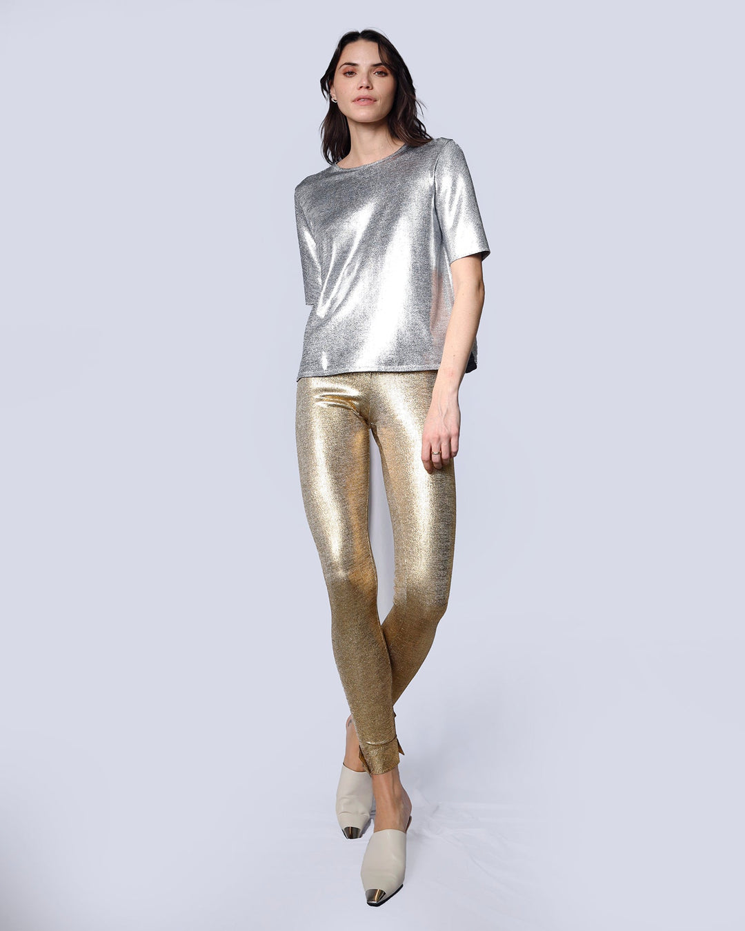 Maison Marie Saint Pierre | Top | JAVIKANE | Silver | Leggings | JEZEBEL | Gold