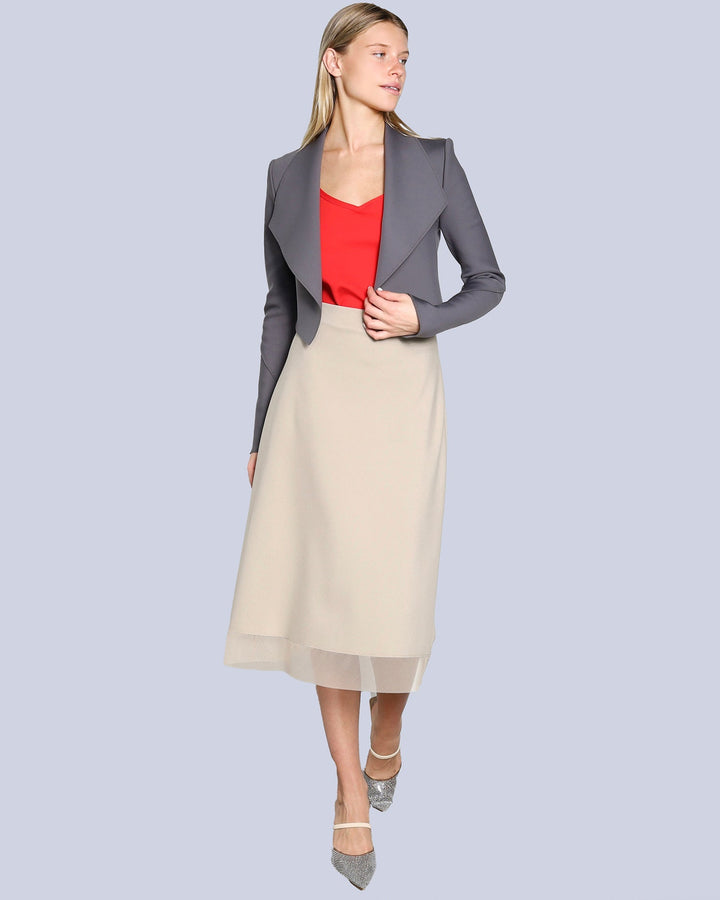 Maison Marie Saint Pierre | Skirts | Archy2 | Dune | Top | VICK | Red | Jacket | DARROIS | Grey