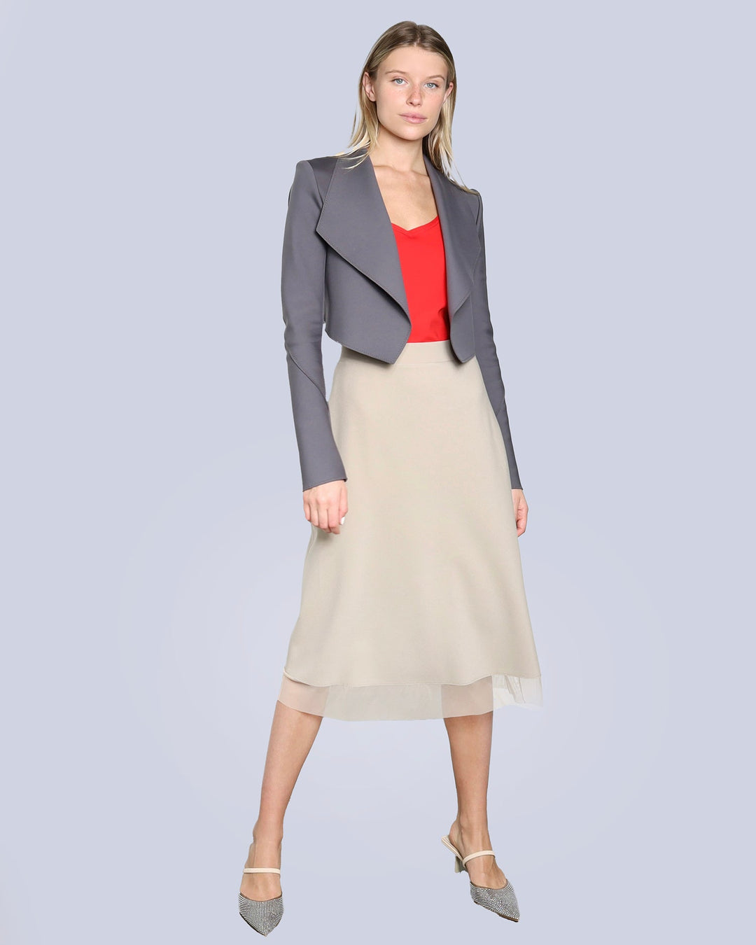 Maison Marie Saint Pierre | Skirts | Archy2 | Dune | Top | VICK | Red | Jacket | DARROIS | Grey