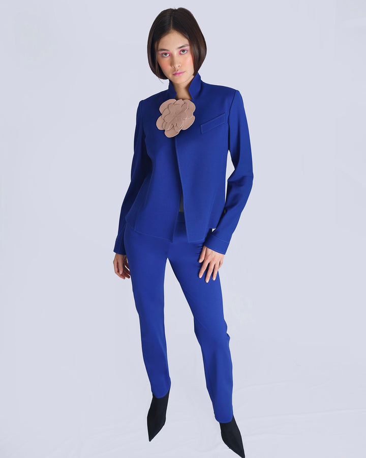 Maison Marie Saint Pierre | Top | KEBIR | Storm | Pants | STEN | Royal Blue | Jacket | ARIA | Royal Blue | Brooch | DUSTY | Blossom