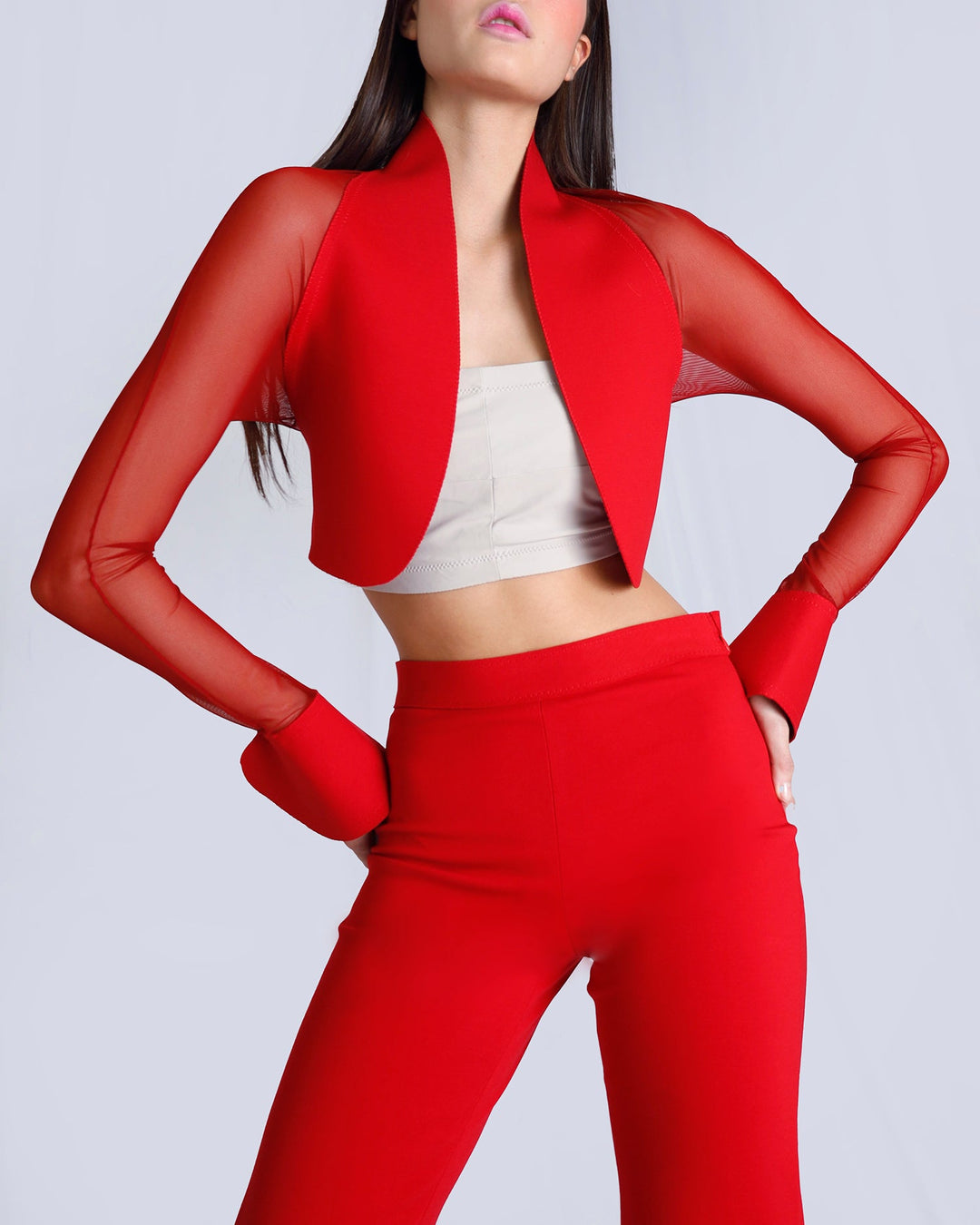 Maison Marie Saint Pierre | Bolero | VENISE | Red | Pants | STEN | Red