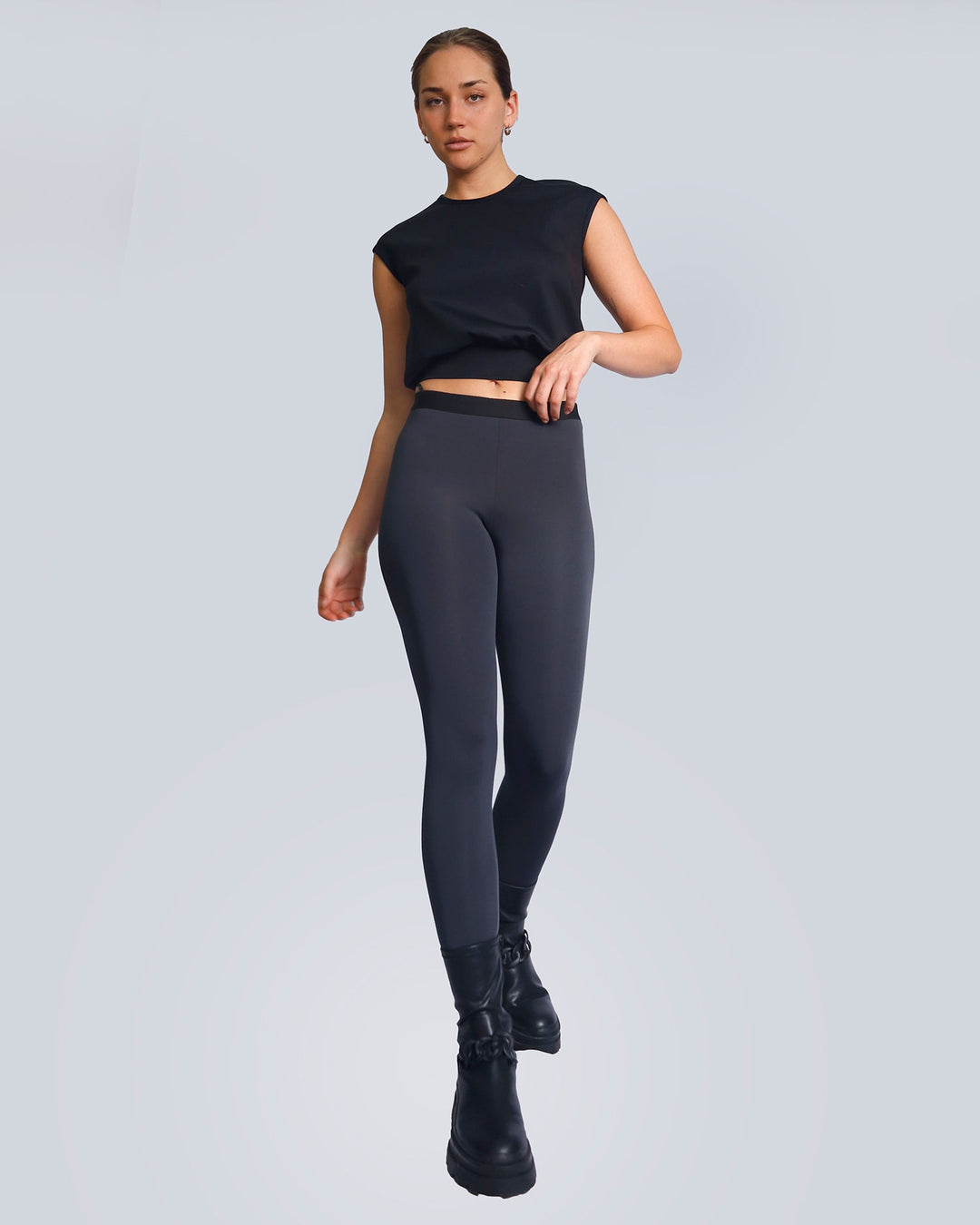 Maison Marie Saint Pierre | Leggings & Pants | PALMATER | Dark Charcoal | Top | OKA3 | Black