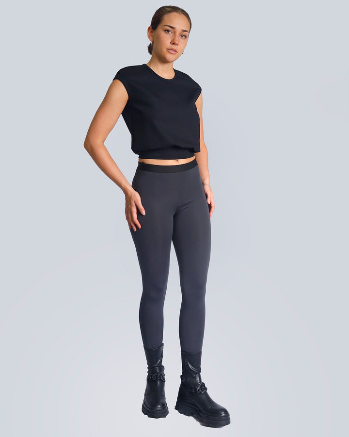 Maison Marie Saint Pierre | Leggings & Pants | PALMATER | Dark Charcoal | Top | OKA3 | Black