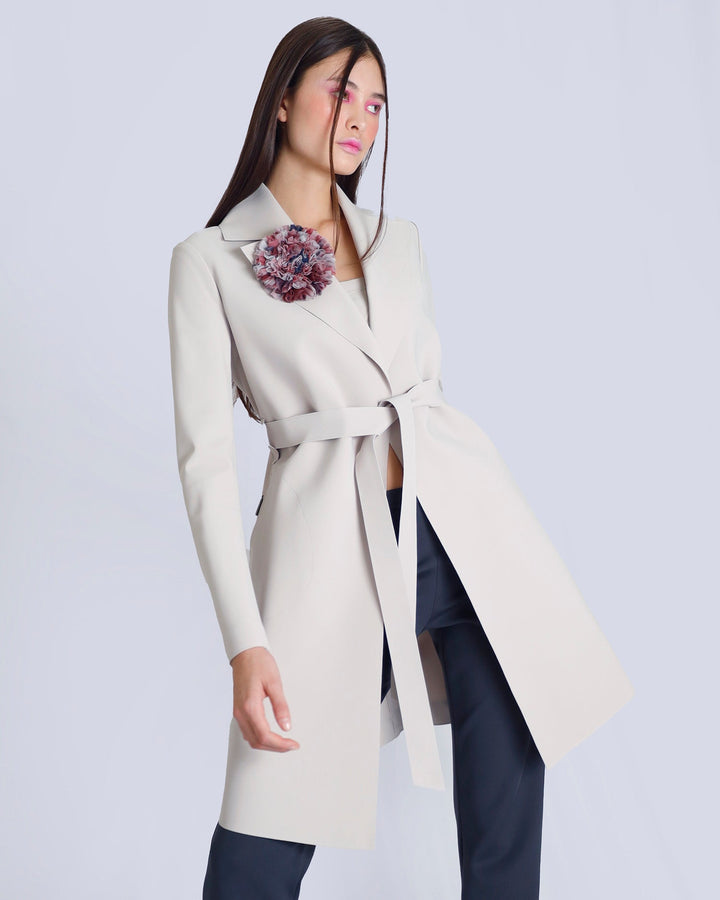 Maison Marie Saint Pierre | GRAF | Coat | Bone | Brooch | FLOELLA | Peonies