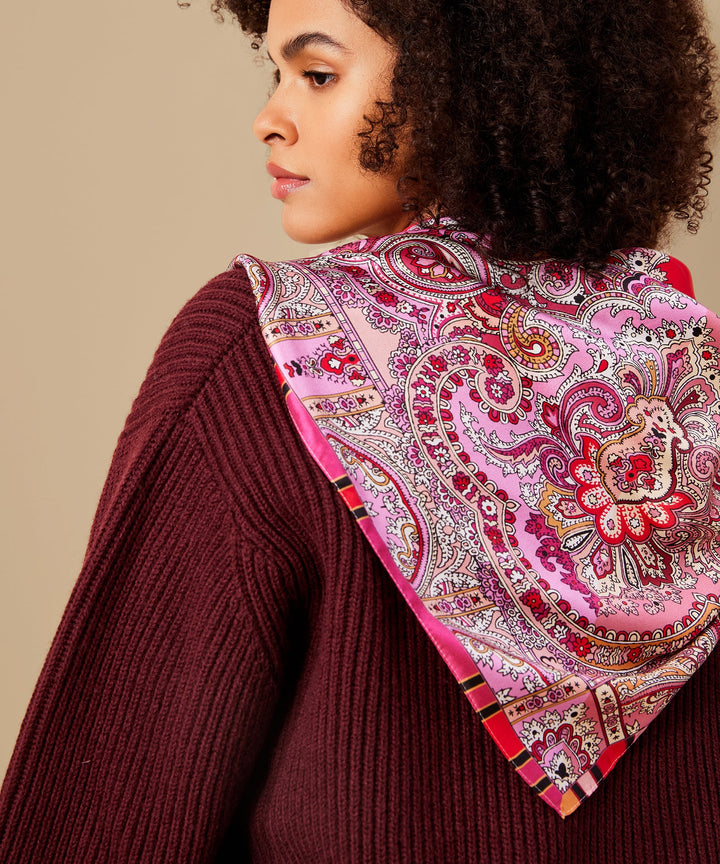 Colorblock Paisley Square Scarf