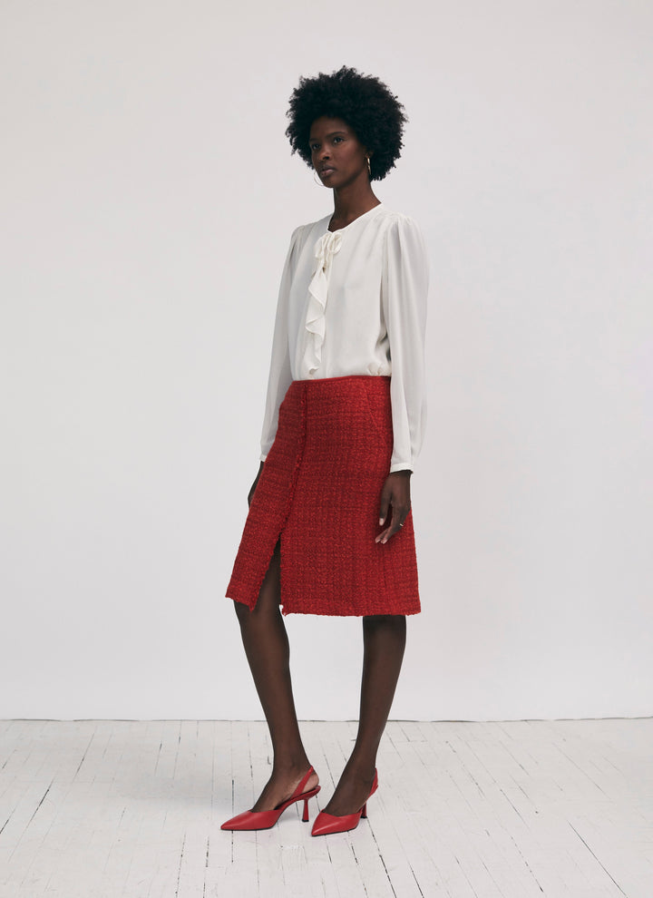 Tweed A-line skirt