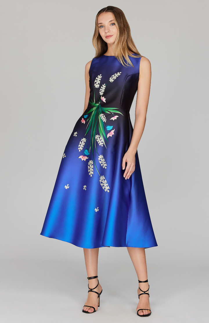Hyacinth Print Fit & Flare Dress