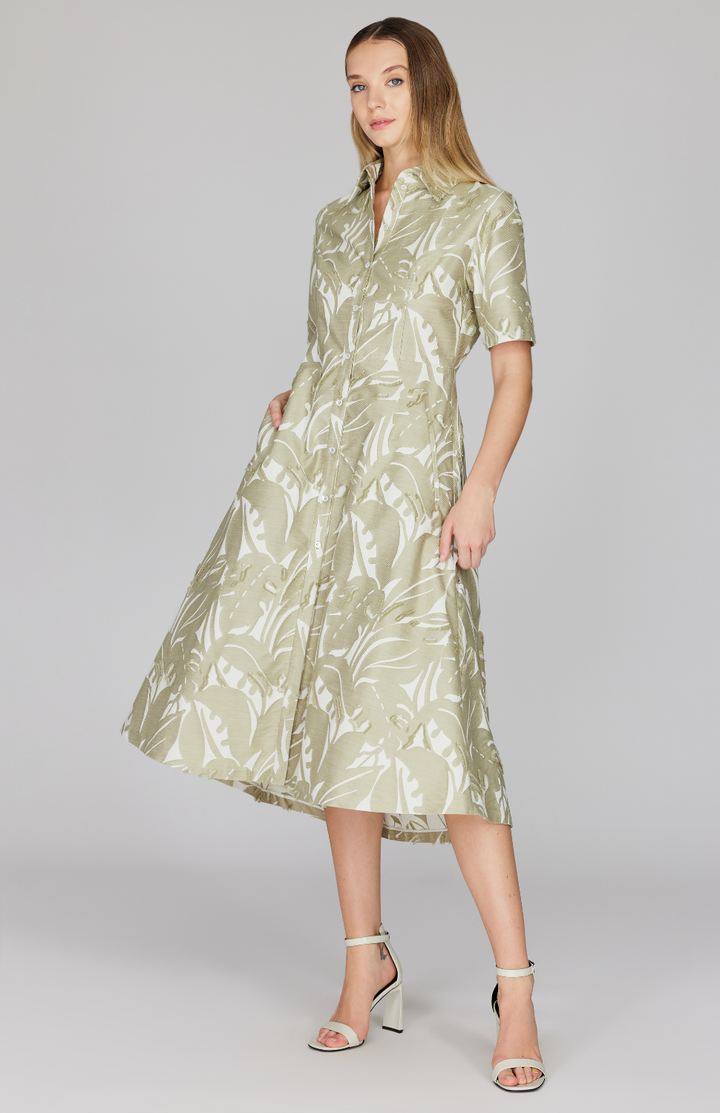 Safari Shirting Fit & Flare Shirt Dress