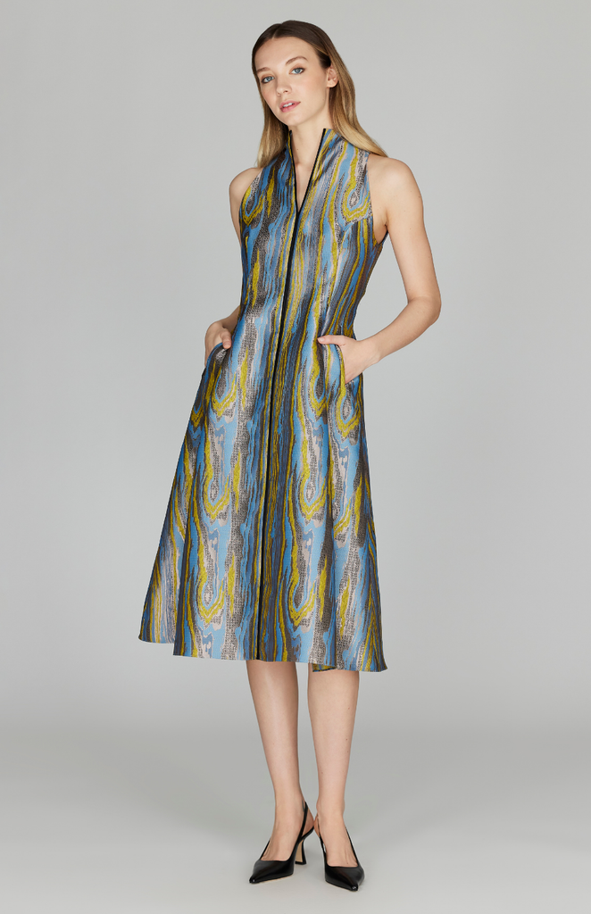 ワンピース louren pintuck jacquard flare dress - ワンピース