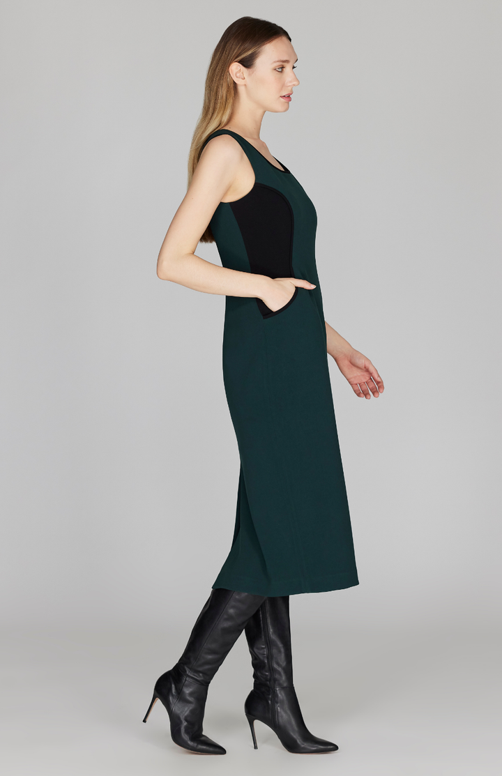 PREORDER Double Face Color Block Sleeveless Fitted Dress