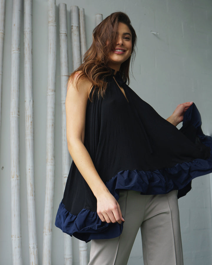 Maison Marie Saint Pierre | Top | DOXIE | Black | Navy