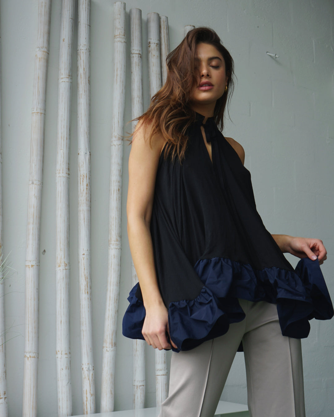 Maison Marie Saint Pierre | Top | DOXIE | Black | Navy