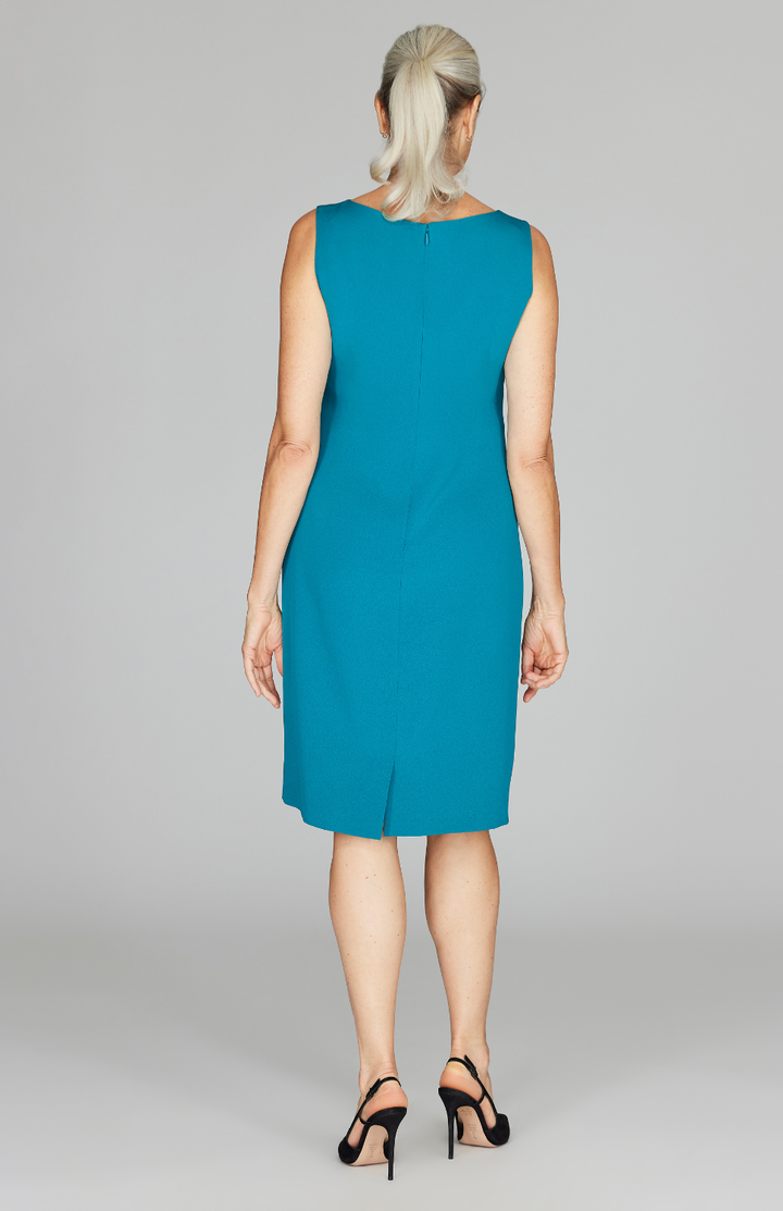 Silk High Neck Sheath Dress