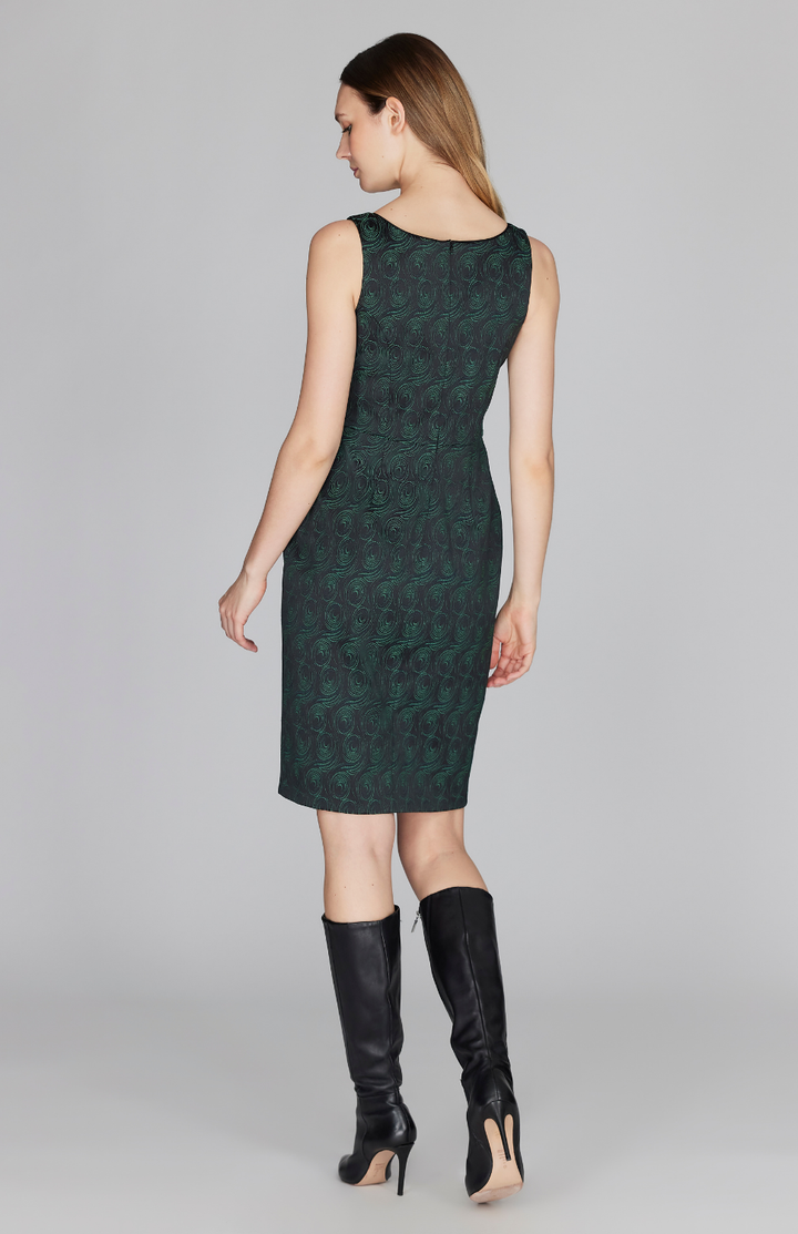 PREORDER Swirl Jacquard Short Fitted Dress w/ Bias