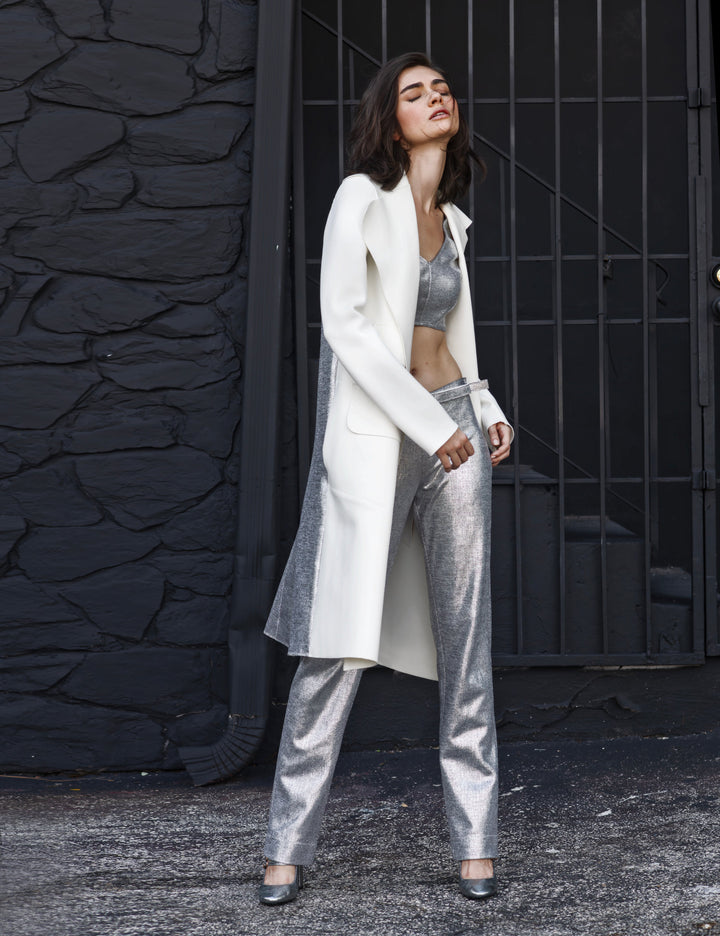 Maison Marie Saint Pierre | Top | JARED | Silver | Coat | JOLENE | White | Silver