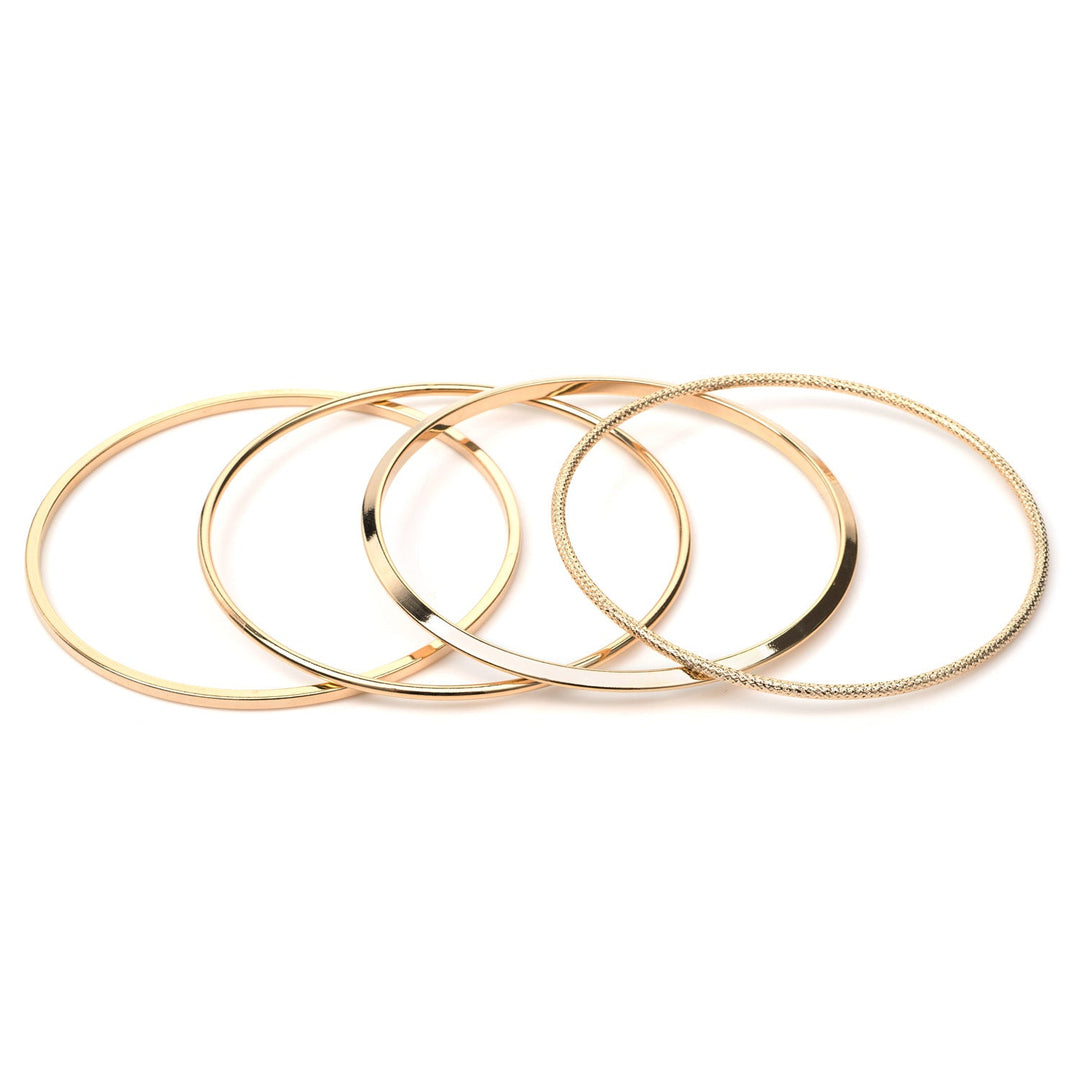 Gold Plate Set Of 4 Bangle Bracelets