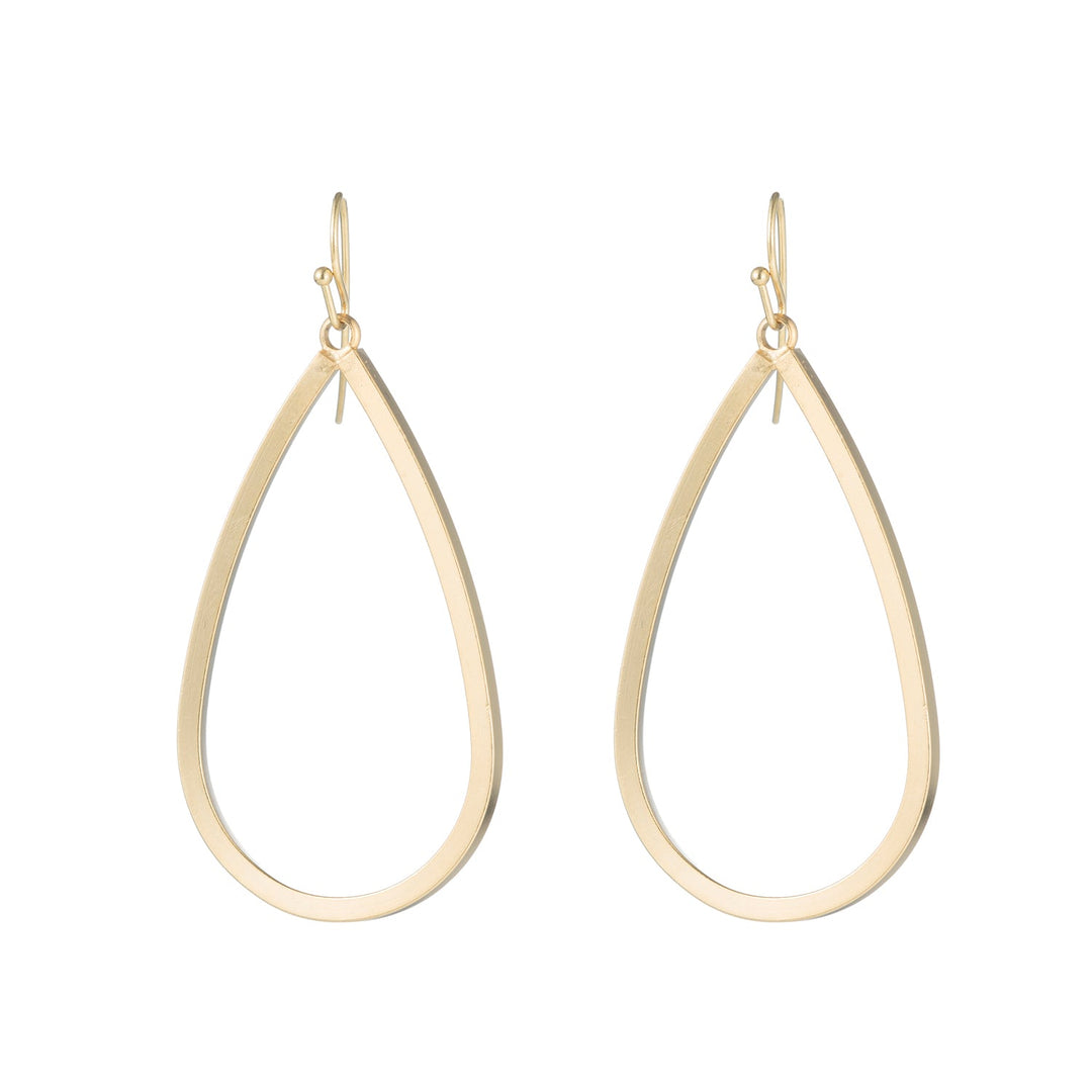 Matte Gold Teardrop Square Wire Earrings