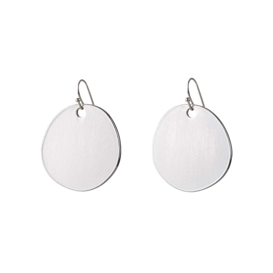 Large Sterling Silver Plate Matte Chip Earring