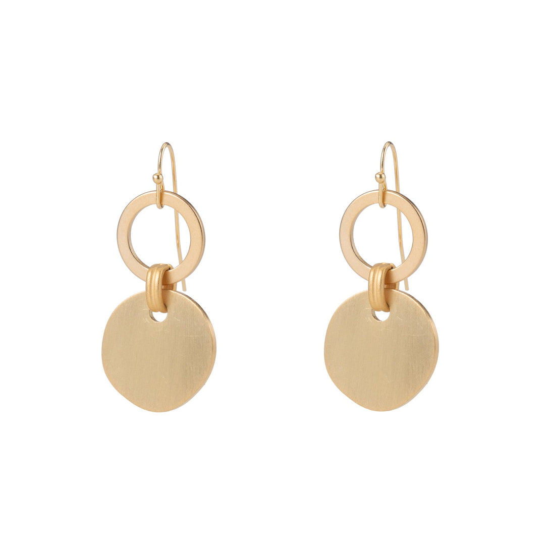 Matte Gold Plate Chip Door Knocker Earring