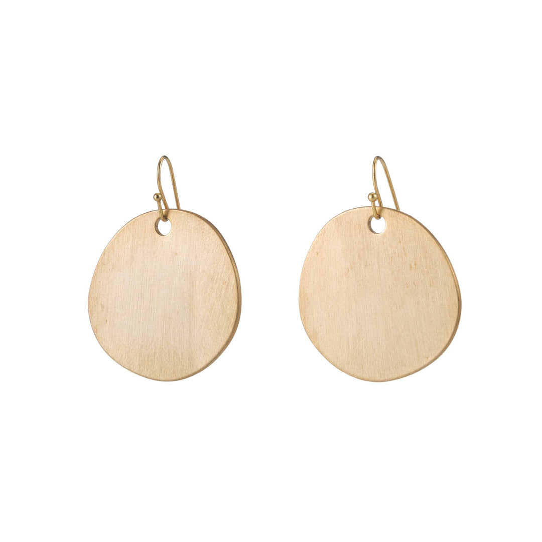 Large Matte 14Kt Gold Plate Chip Earring