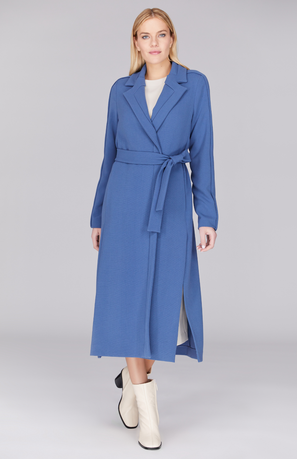 Double Face Trench Coat w/ Trim Detail