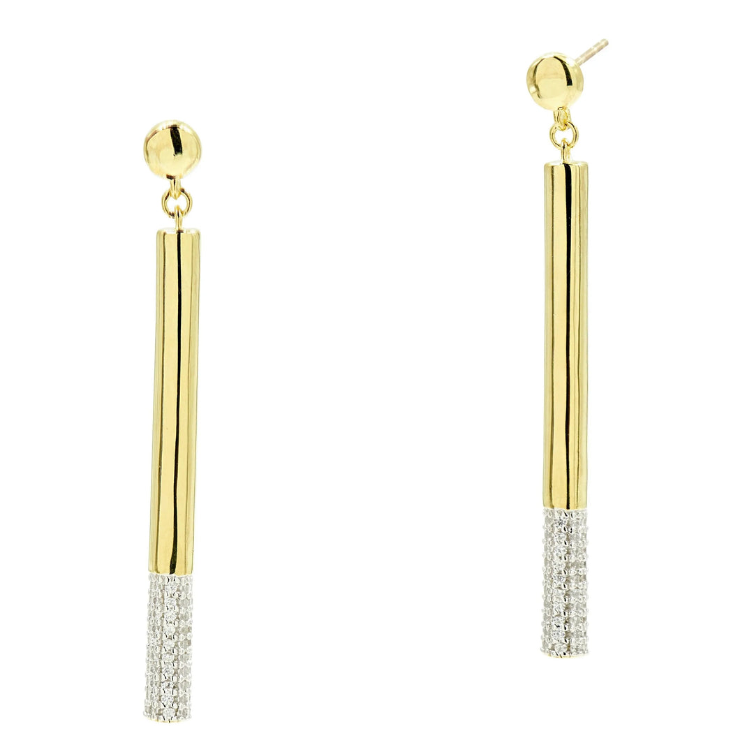 14KGoldandPlatinumonSterlingSilver Radiance Matchstick Earring FR Vault EARRING