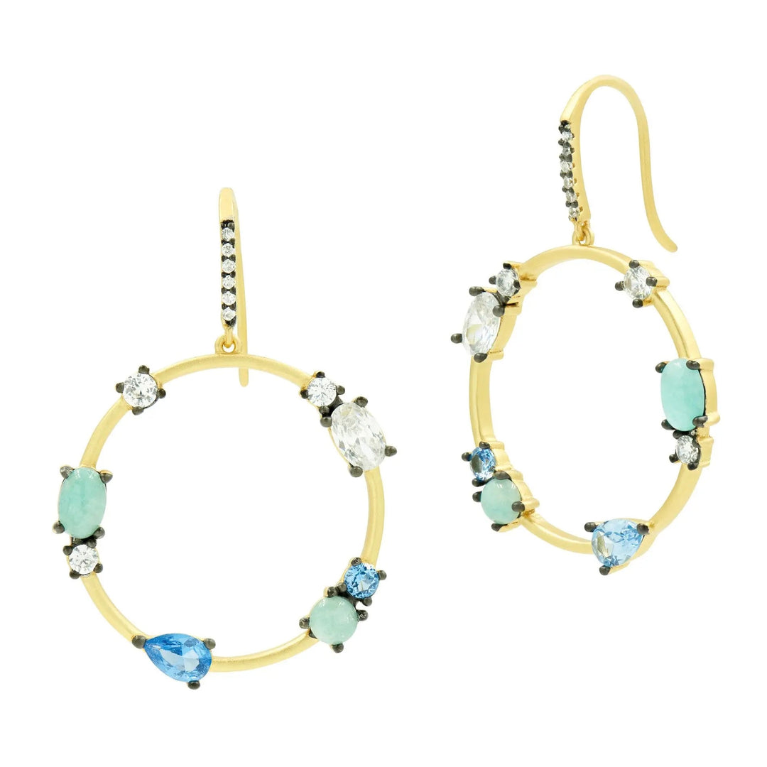  Touch of Turquoise Open Hoop Earring Brooklyn Coast EARRING