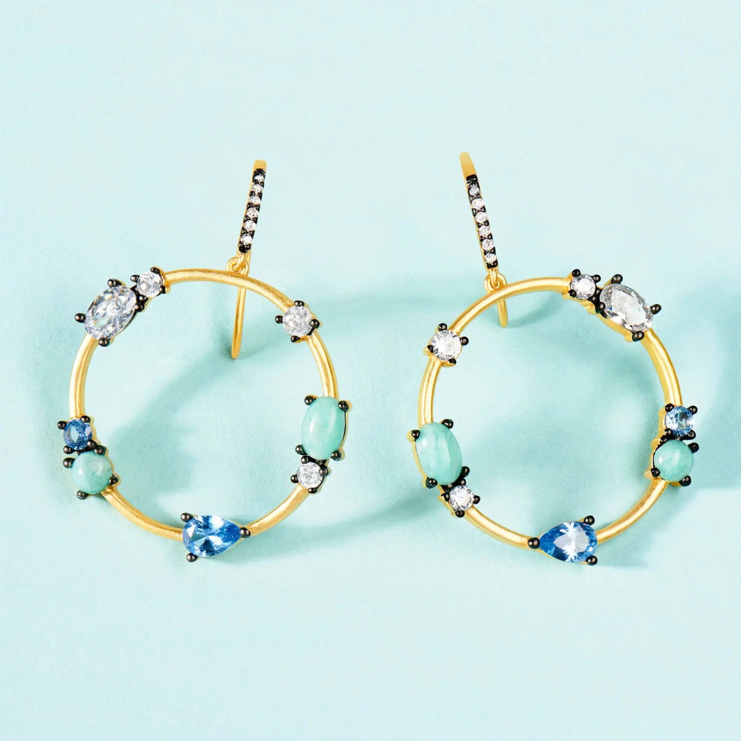  Touch of Turquoise Open Hoop Earring Brooklyn Coast EARRING