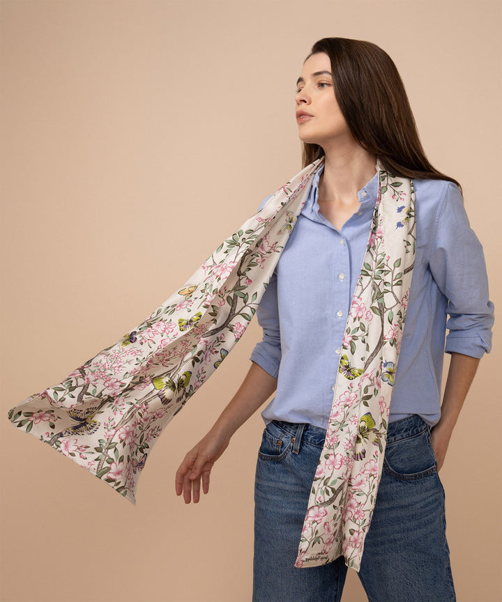 Spring Unfolding Silk Oblong Scarf
