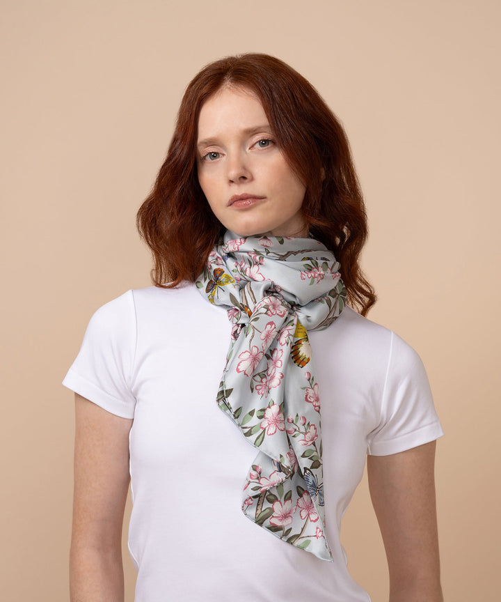 Spring Unfolding Silk Oblong Scarf