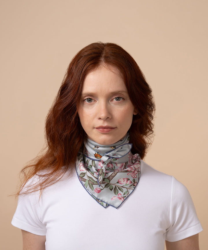 Spring Unfolding 23" Silk Bandana