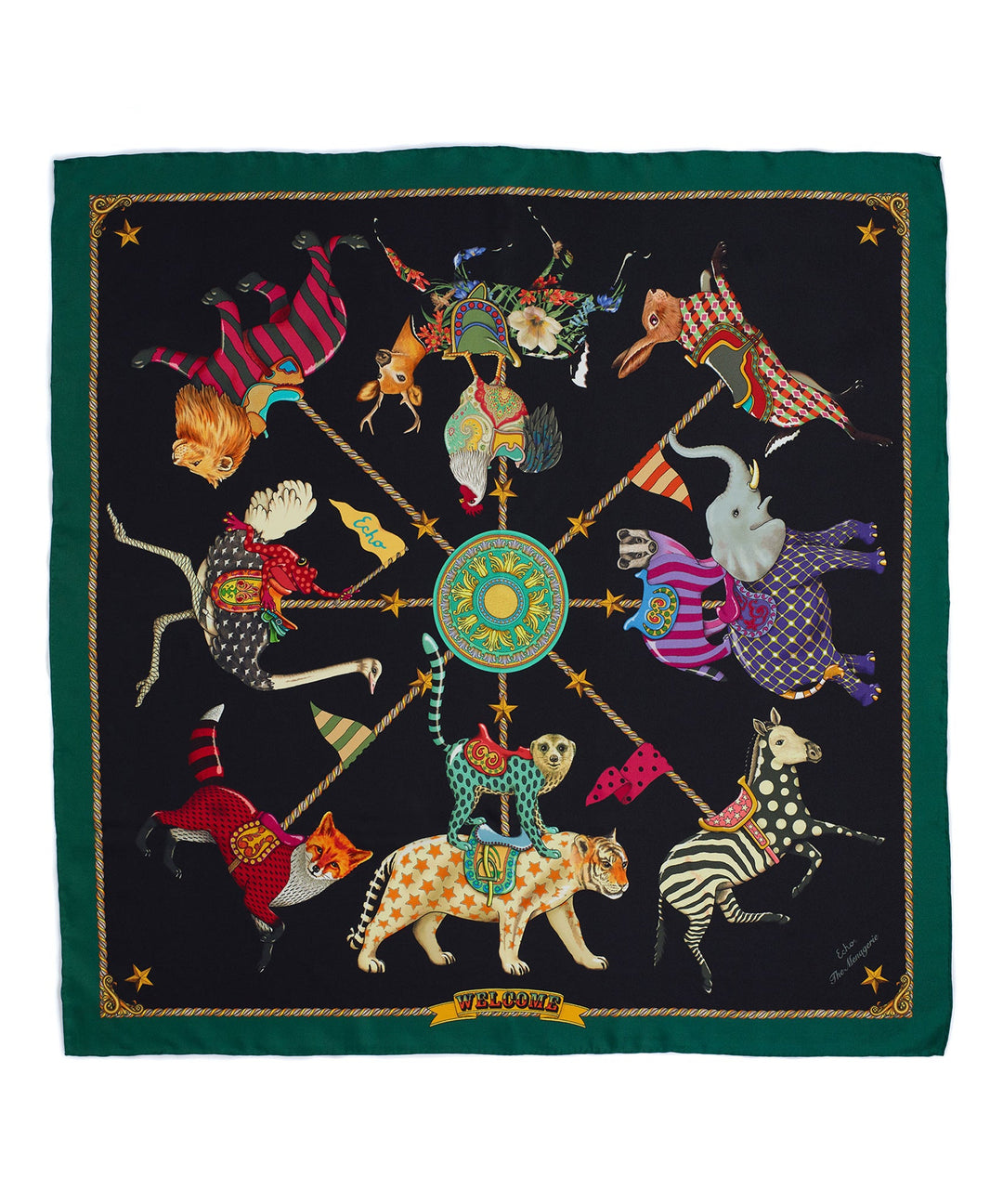 The Menagerie Silk Square in color Black