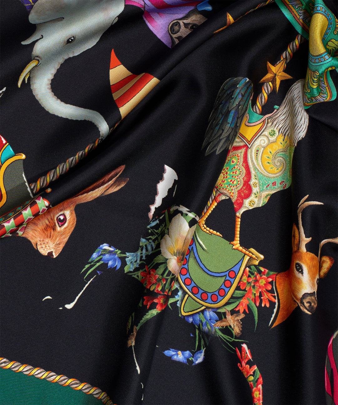 The Menagerie 35" Silk Square Scarf Color: Black