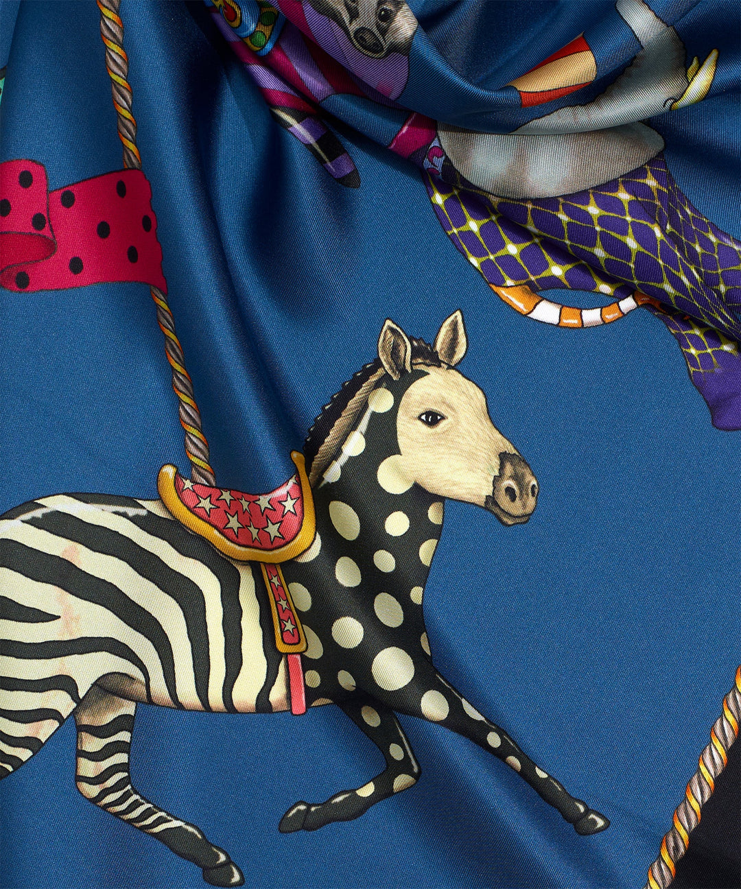 The Menagerie 35" Silk Square Scarf Color: Blue Depths