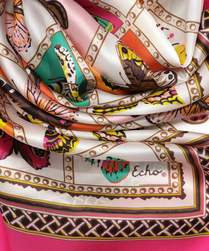 Butterfly Display Silk Square Scarf