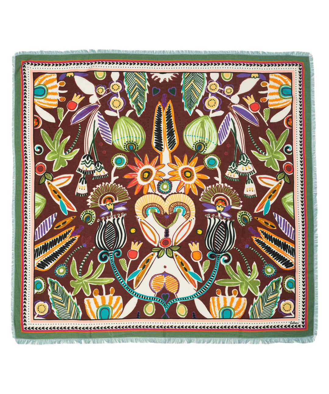 Folk Floral Oversized Square in color Port