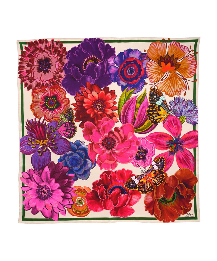 Magic Garden 35" Silk Square Scarf