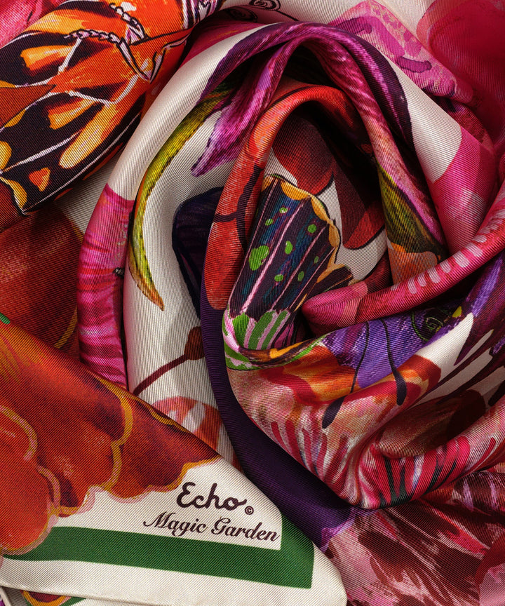 Magic Garden 35" Silk Square Scarf