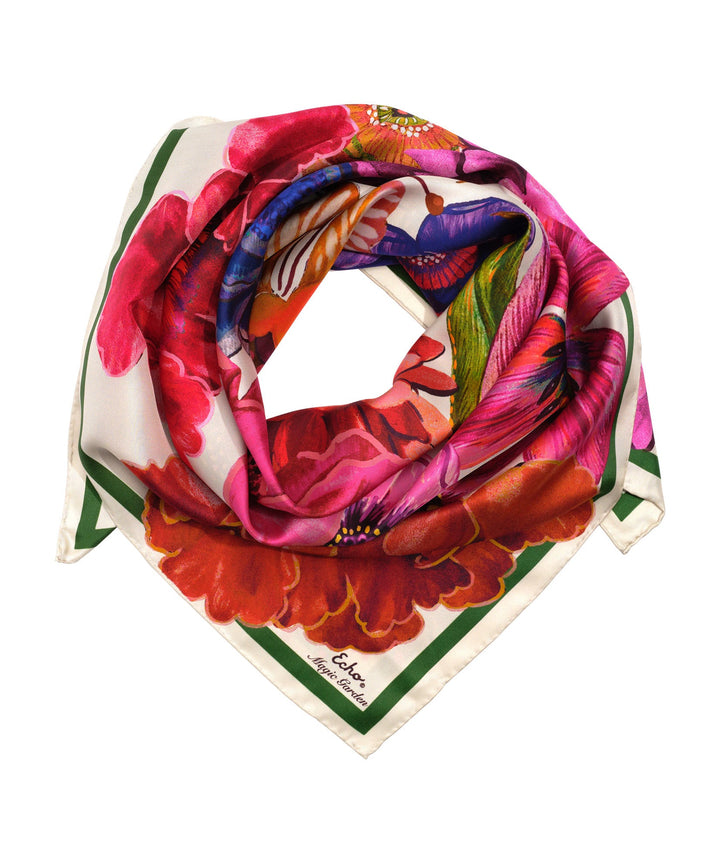 Magic Garden 35" Silk Square Scarf