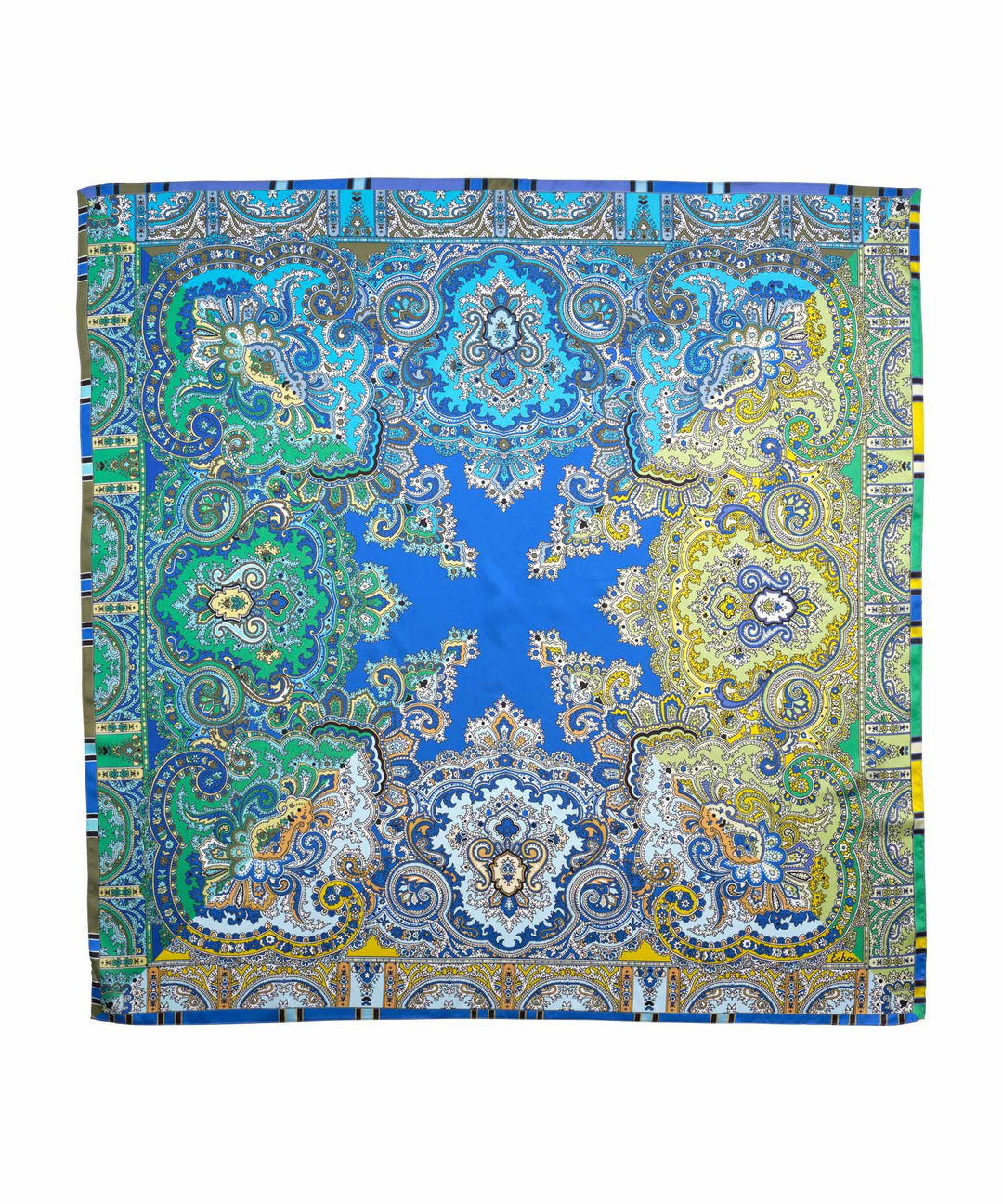 Colorblock Paisley Square in color Dazzling Blue