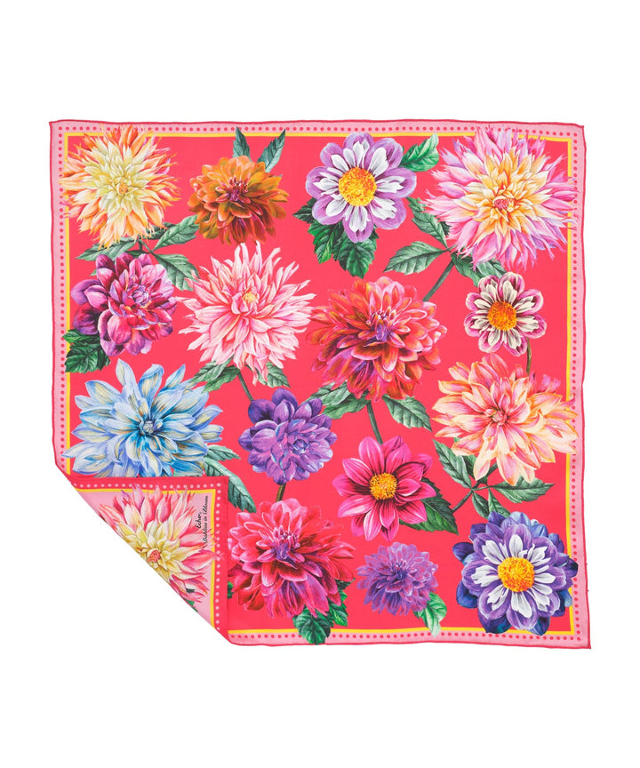 Dahlias In Bloom 23" Silk Bandana