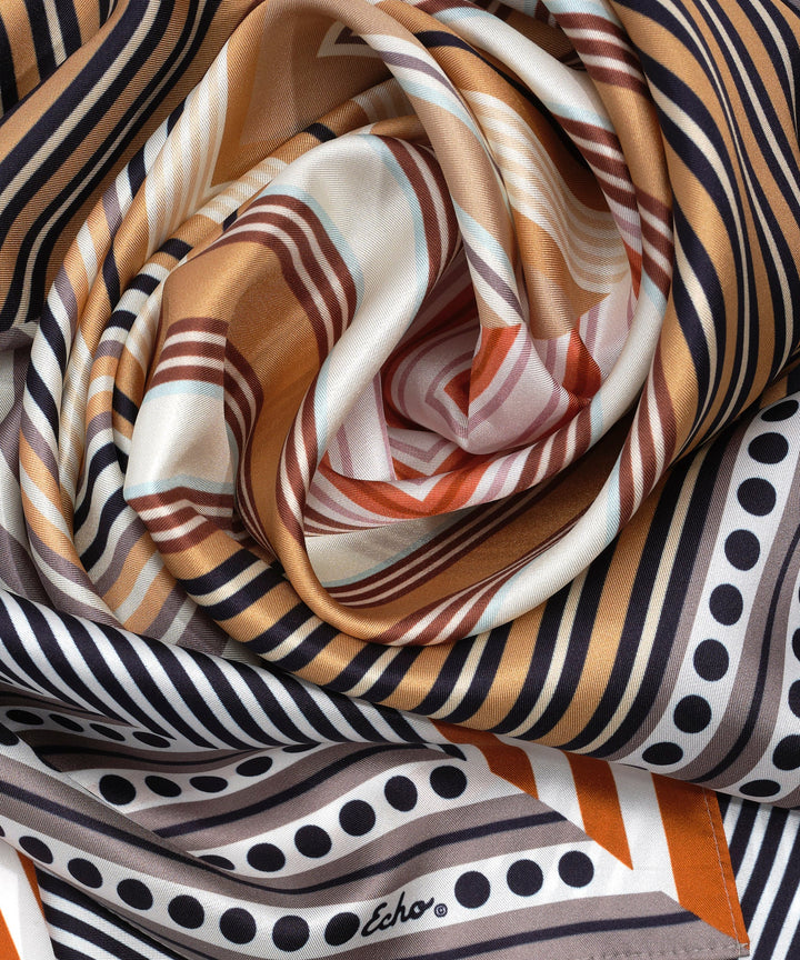 Stripe Vortex 35" Silk Square Scarf