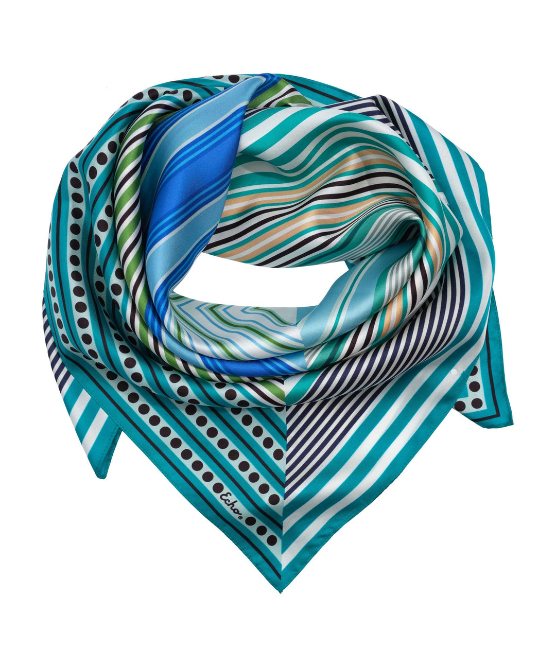 Stripe Vortex 35" Silk Square Scarf