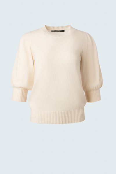 Sweater with gigot sleeve & mock neck