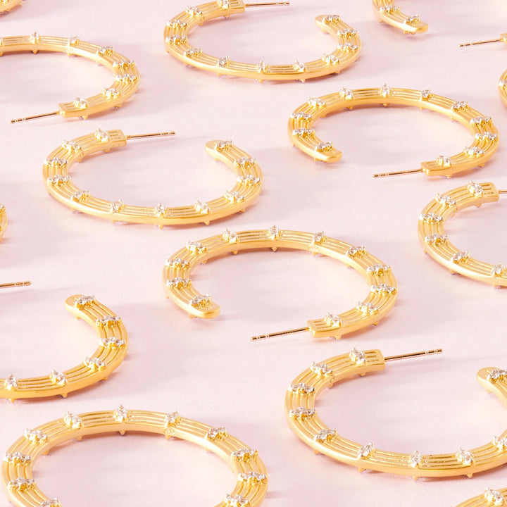  Fleur Bloom EMPIRE Wide Hoop Earrings Fleur Bloom Empire 
